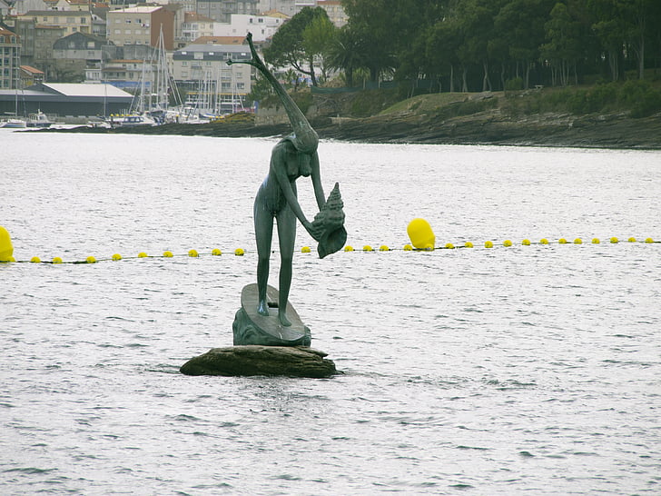 skulptur, Bronze, havet