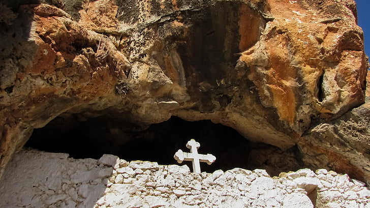 Cypern, Paralimni, Ayii saranta, Cave, Kapel, Cross, religion