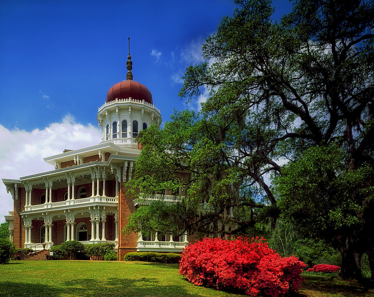 Longwood house, Natchez, Mississippi, architettura, storico, di fuori, cielo