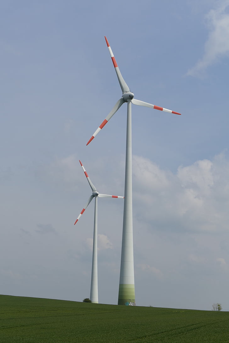 Veterná energia, rotor, energie, eko energia, windräder, aktuálne, modrá obloha