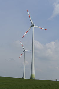 tenaga angin, rotor, energi, energi Eco, windräder, saat ini, langit biru