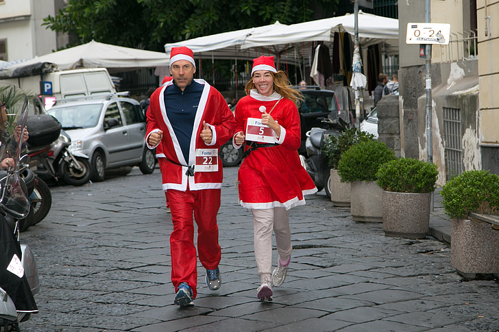 Marathon, Santa claus, course, Christmas