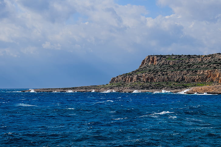 cyprus, cavo greko, cape, rock, sea, coastline, national park