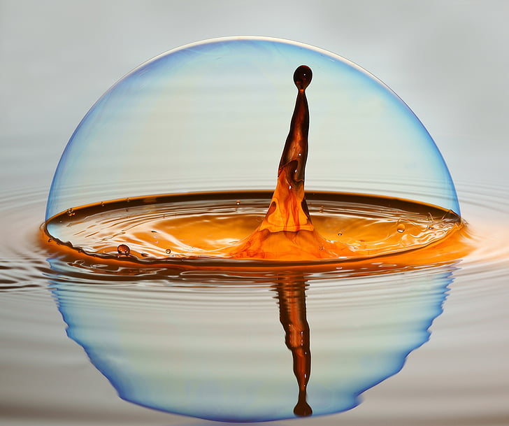 soap bubble, drip, drop of water, coloured water droplets, transparent, splash, wet
