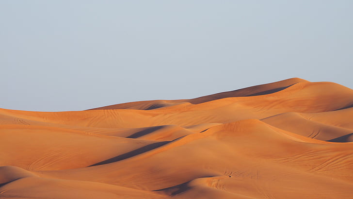 brown, desert, gray, sky, hot, dunes, sahara