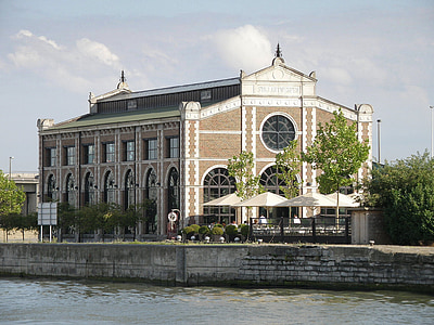 Antwerpen, pomphuis, ngôi nhà, bờ sông, kiến trúc, quán cà phê, Nhà hàng