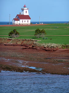 Deniz feneri, Prince edward Island, Kanada, Bina, kıyı, plaj, sahne