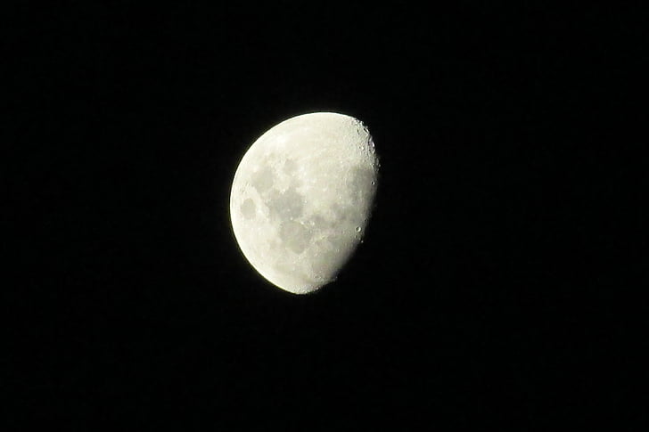 moon, night, crescent moon