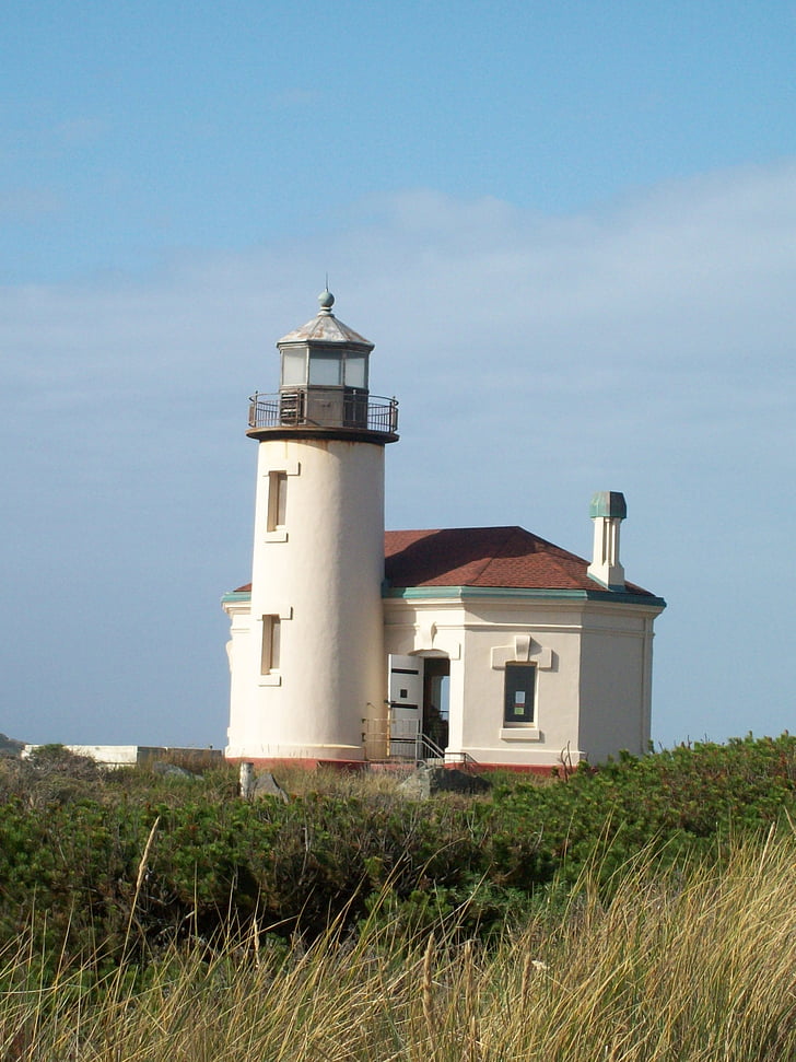 lighthouse, coast, oregon, landscape, beach, northwest, sea