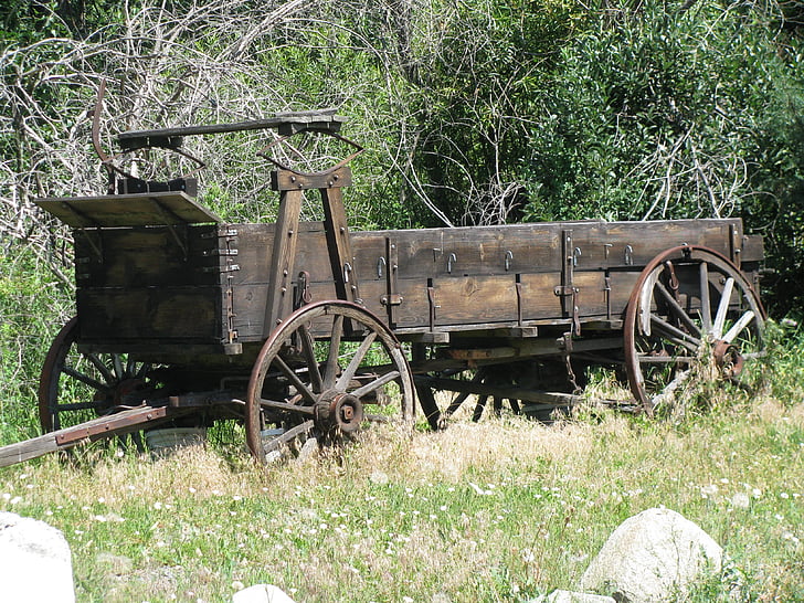wagon, western, old west, usa, oregon, wild west, landscape