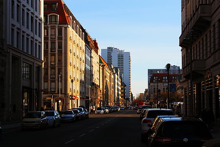 Berlin, byen, himmel, by livet, arkitektur, biler