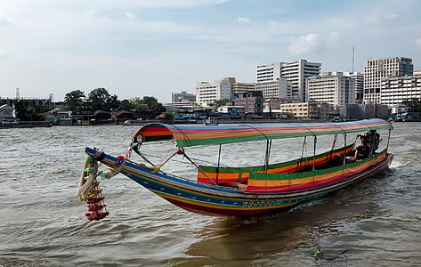 Thaïlande, bateau, l’Asie, Tropical, queue, long, eau