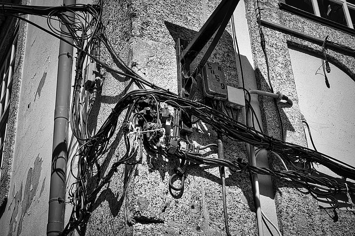 cablejat, cables, elèctrica, cables, poder, energia