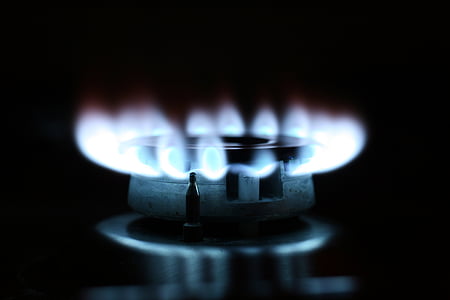 close-up, fire, flame, gas burner, stove