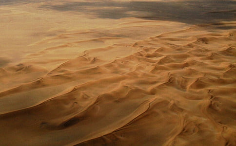 zand, woestijn, goud, gloed, lijnen, rimpelingen, golven