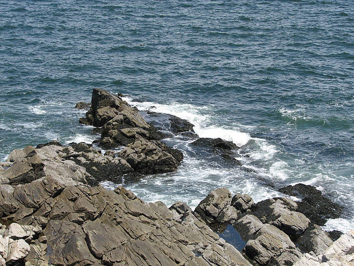 Bay, steinete, landskapet, vann, natur, kysten, blå