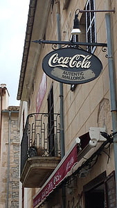 Coca cola, Mallorca, štít, ulice, Evropa, Městská scéna