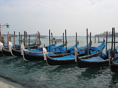 gondoler, Venezia, vann, båtliv, Italia, sjøen, byen
