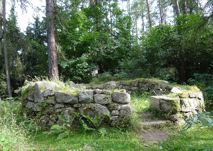 geschiedenis, Tsjechische Republiek, steen, bos, het platform, monument, ruïnes