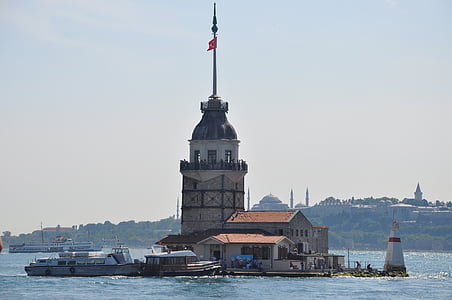vėliava, jūrų, Turkija, mergautinė bokštas kiz kulesi