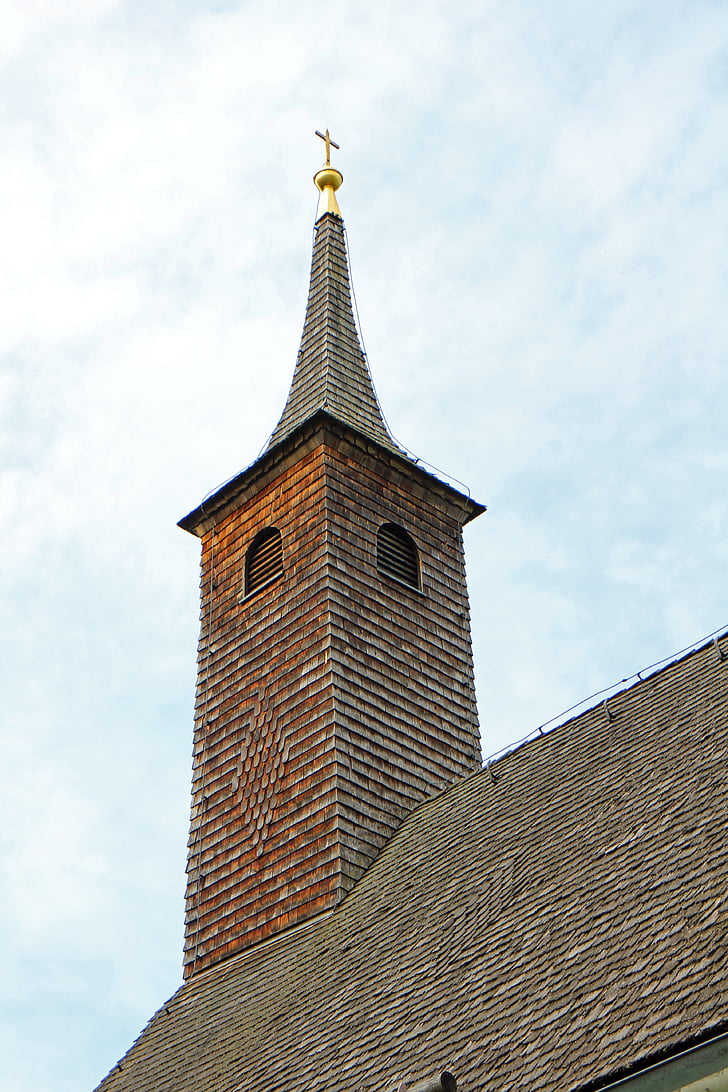 campanário, Shingle, telhas de madeira, pináculo, arquitetura, Capela, Baviera