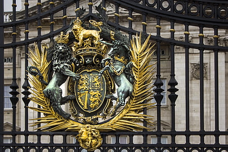 coat of arms, gate, gilding, gold, london, real