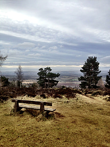 bench, scenic, nature, landscape, scotland, scottish, sky
