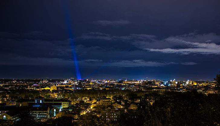 rome, night, glow, illuminated, no people, building exterior, architecture