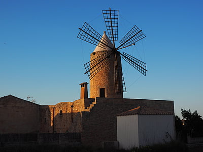 Windmühle, Mallorca, Mühle, Windenergie, Flügel, Windkraft, Turm