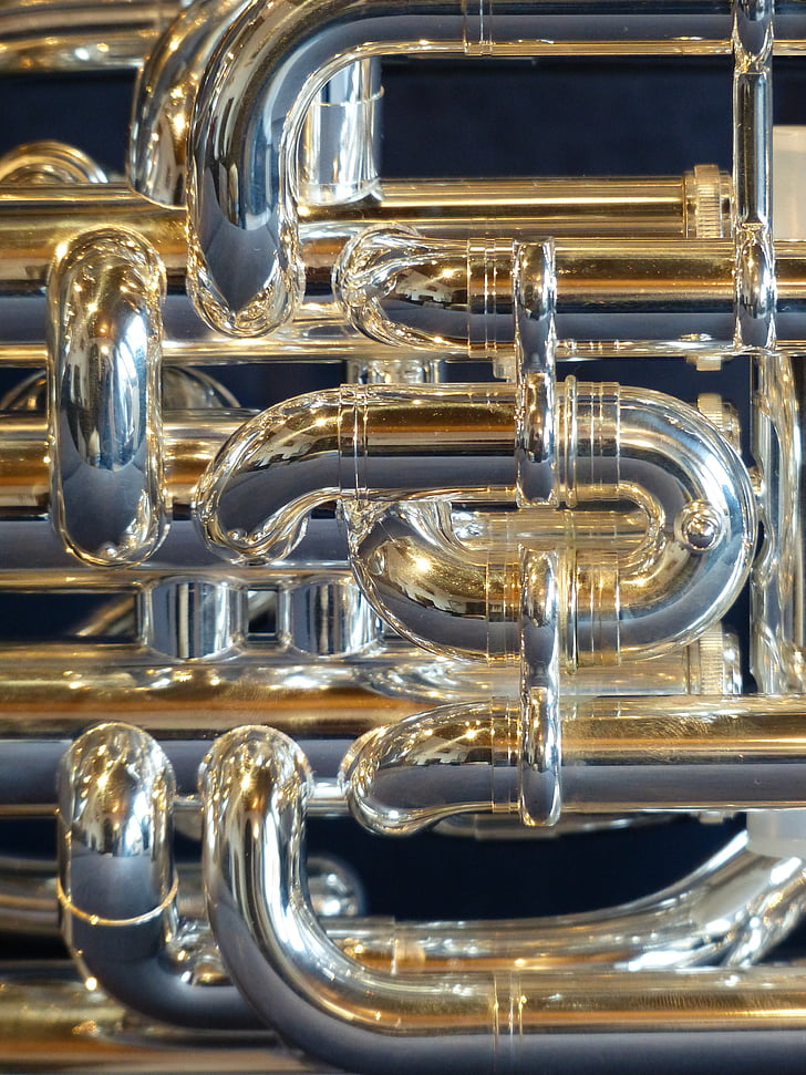 euphonium, instrument de cuivre, instrument, feuille, musique, Bugle, valves de Périnet