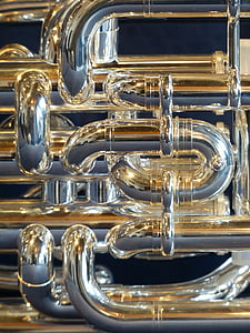 eufonium, messing instrument, instrumentet, ark, musikk, bugle, périnet ventiler