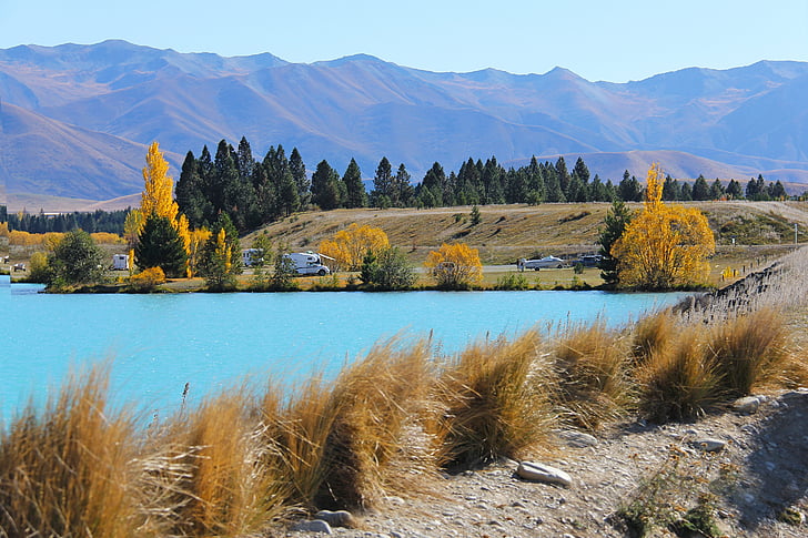 turquoise, réservoir, Lac, incroyable, belle, Scenic, montagne