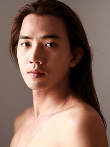 dlhé vlasy, štát sám, tvár, osoba, ktorá, Pánske, Thajsko, model