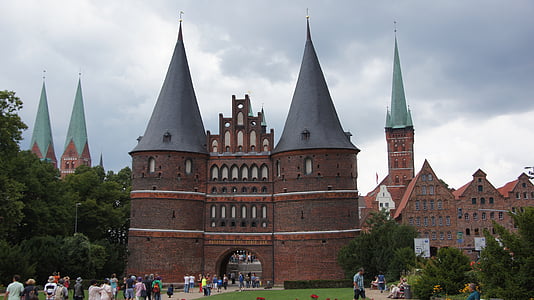 lübeck, holsten gate, landmark, hanseatic city, tourist attraction, places of interest