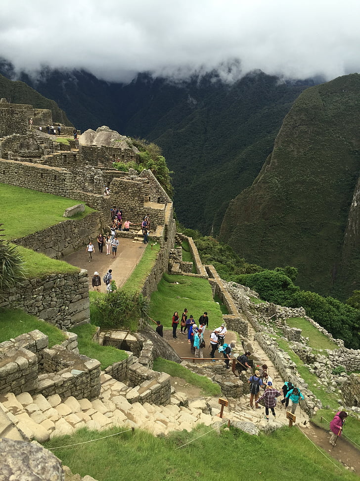 Machu Picchu, Toerisme, archeologische peru, landschap, berg, ruïnes, stenen