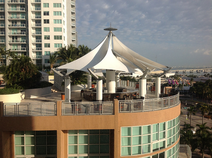 Miami hotel terrace utsikt, Hotel, ferie