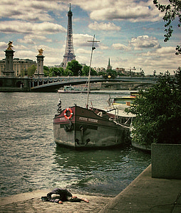 Paris, Frankrig, Eiffeltårnet, transport, vartegn, dens, arkitektur