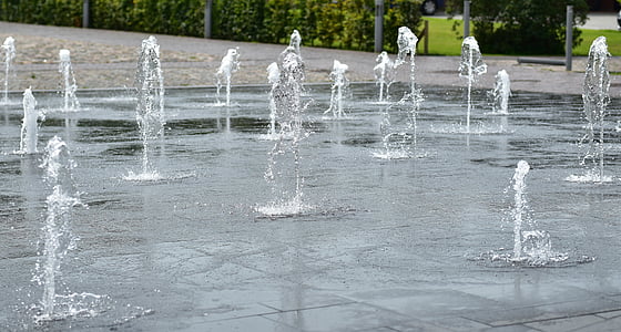 water, water feature, fountain, bubble, drop of water, drip, forecourt