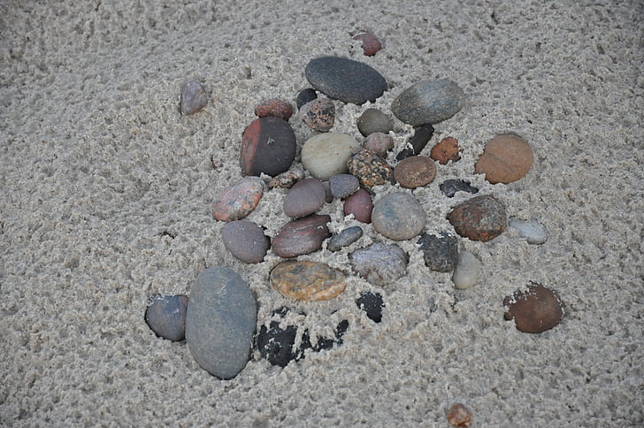 камъчета, плаж, пясък, море