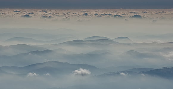 từ xa, dãy núi, chân trời, đám mây, cảnh quan, dãy núi Karpat, Slovakia