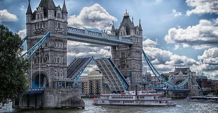 Bridge, England, London, historisk byggnad, arkitektur, byggnad, Tower bridge