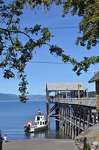 Dock, barca a vela, Patagonia