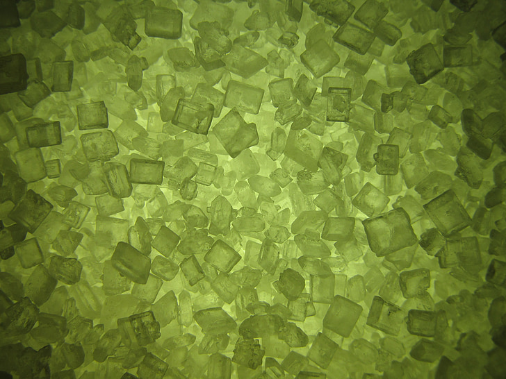 Kristalle, Zucker, Essen, Grün, Makro, Struktur, kristalline
