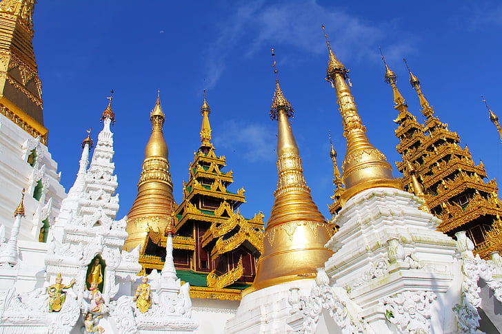 Temple, Pagoda, shwedagon pagoda, religió, budisme, budista, famós