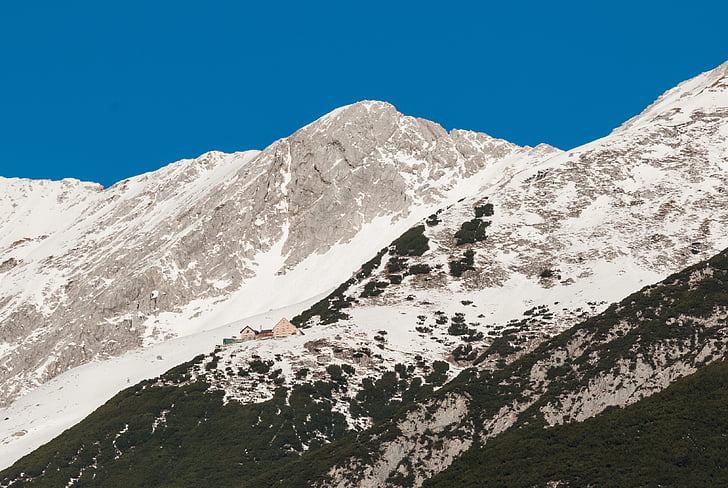 bettelwurfhütte, signalkopf, 높은 산 오두막, 집, 알프스, 산, 쉼터