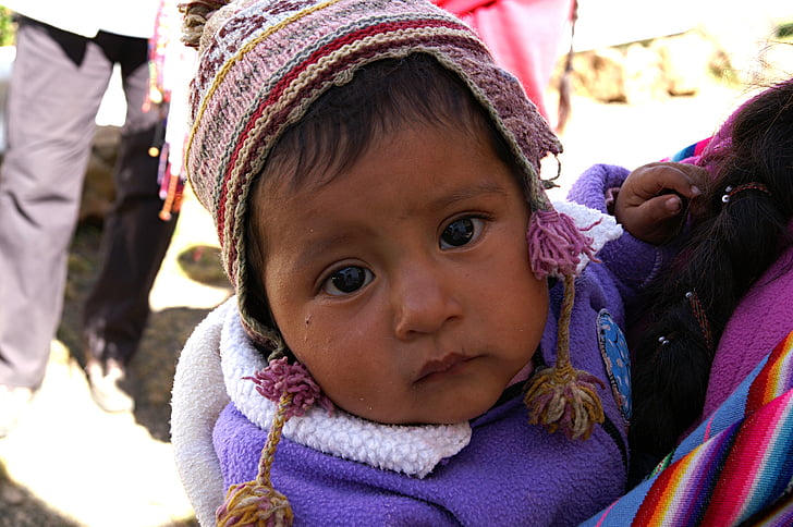 kinderen, Peru, plateau, Andes, mensen, culturen, kind