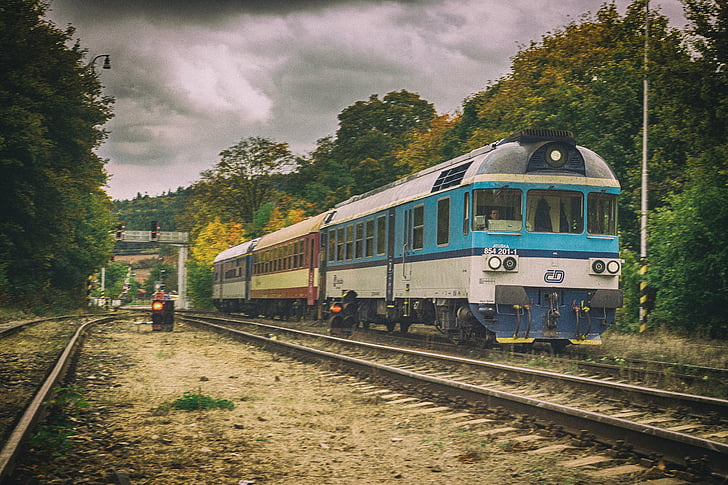 vasúti, pálya, Station, HDR, a vonat
