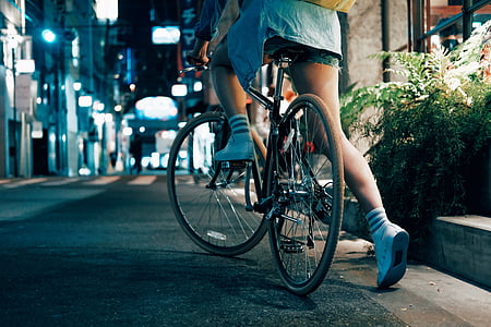 ceste, ulica, ljudi, djevojka, jahanje, bicikl, bicikala