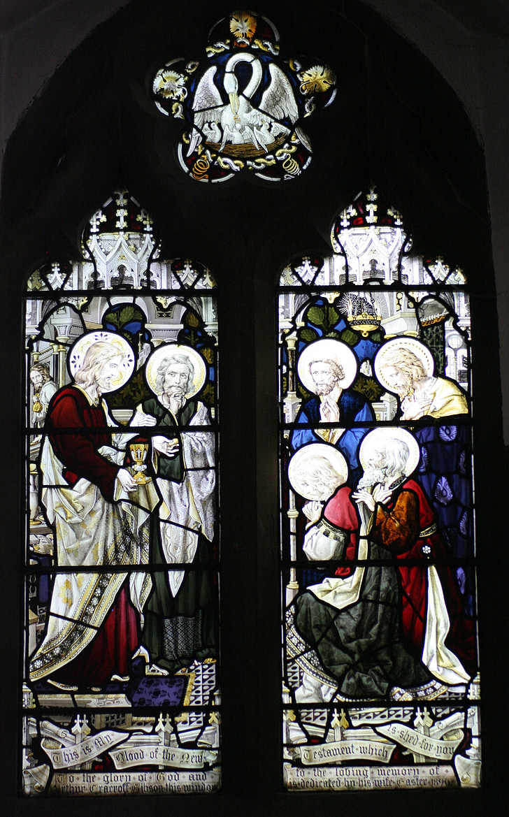 Glasmaleri, St michael's kirke, Sittingbourne, St michael's sittingbourne, kirke, hellige altergang, Jesus