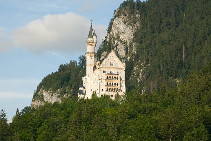 Neuschwanstein, Castle, Németország, Bajorország, Ludwig, torony, építészet